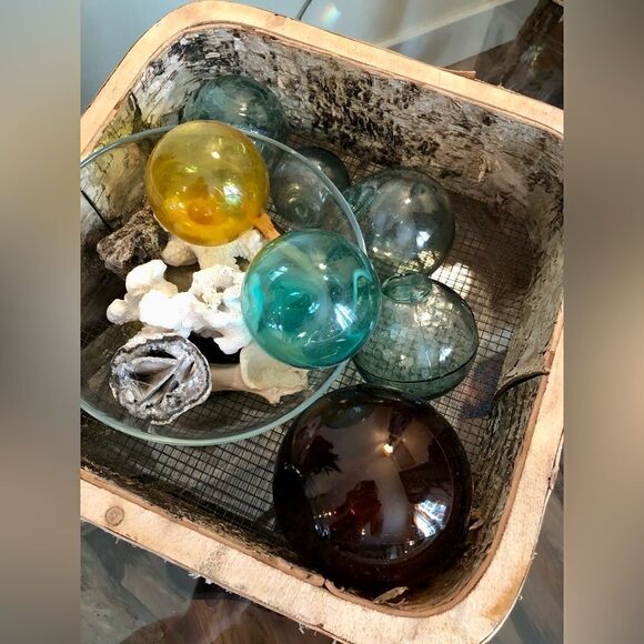 Blown Glass Fishing Floats—Vintage Mermaid Coastal Nautical Sea Decor - Picture 12 of 15